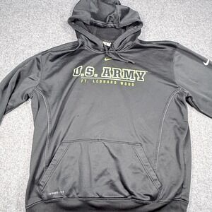 Nike  Therma-FIT US Army Ft Leonard Wood Hoodie Black Large Pullover Sweatshirt